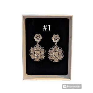 Filigree cascada flower /pure silver earrings 925  Summer handmade earrings